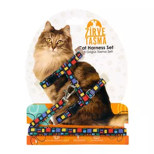 قلاده تنی گربه زیرو تاسما مدل Cat Harness Set کد 99005