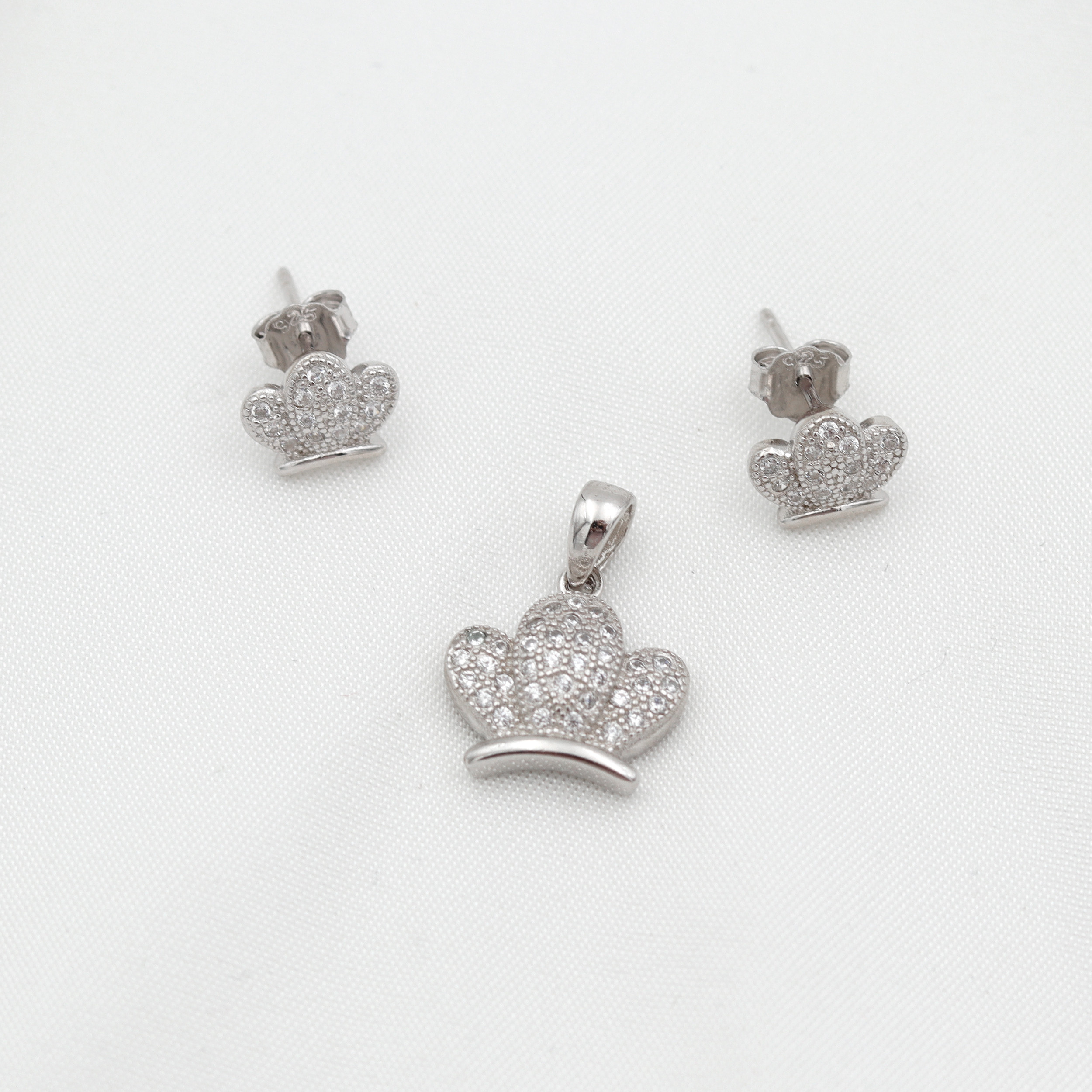 نیم ست نقره زنانه مدل تاج کد SHS-21