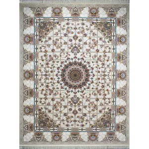 فرش ماشینی کد afrand_2220 زمینه کرم