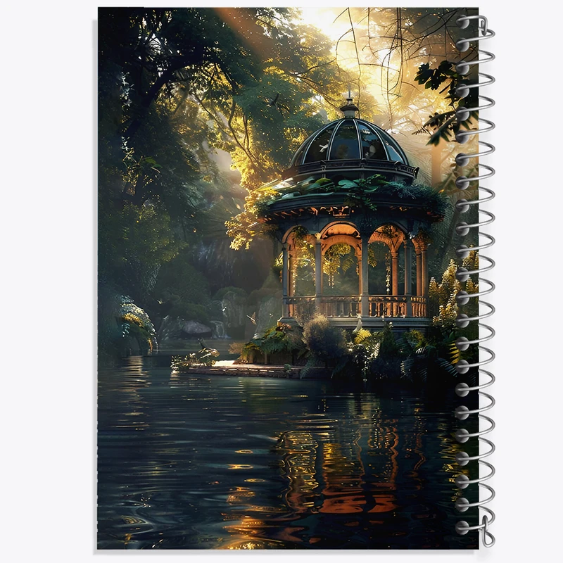 دفتر ژورنال نویسی 50 برگ خندالو مدل نقطه ای طرح منظره ی سبز کد F7344