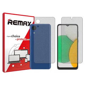 Remix matte screenprotector HyMTT model suitable for Samsung Galaxy A03 Core 2021 mobile phones along with the back of the phone