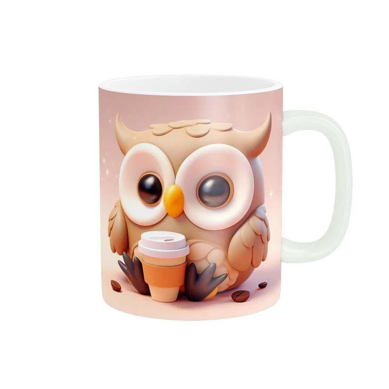 ماگ پاد آفرین طرح جغد مدل قهوه کد 844