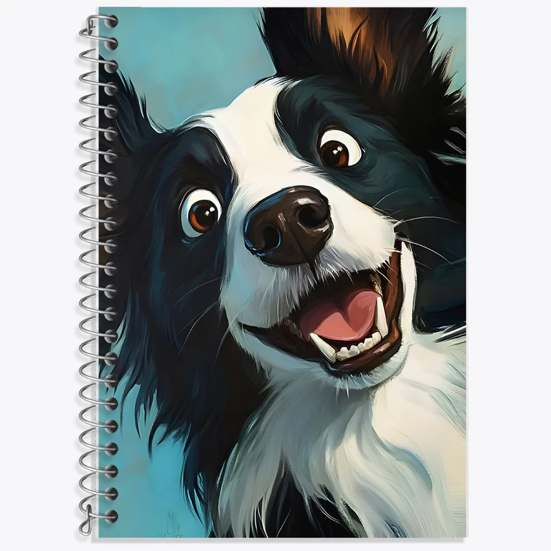 دفتر زبان 50 برگ خندالو مدل سه خط طرح سگ بامزه کد F6954