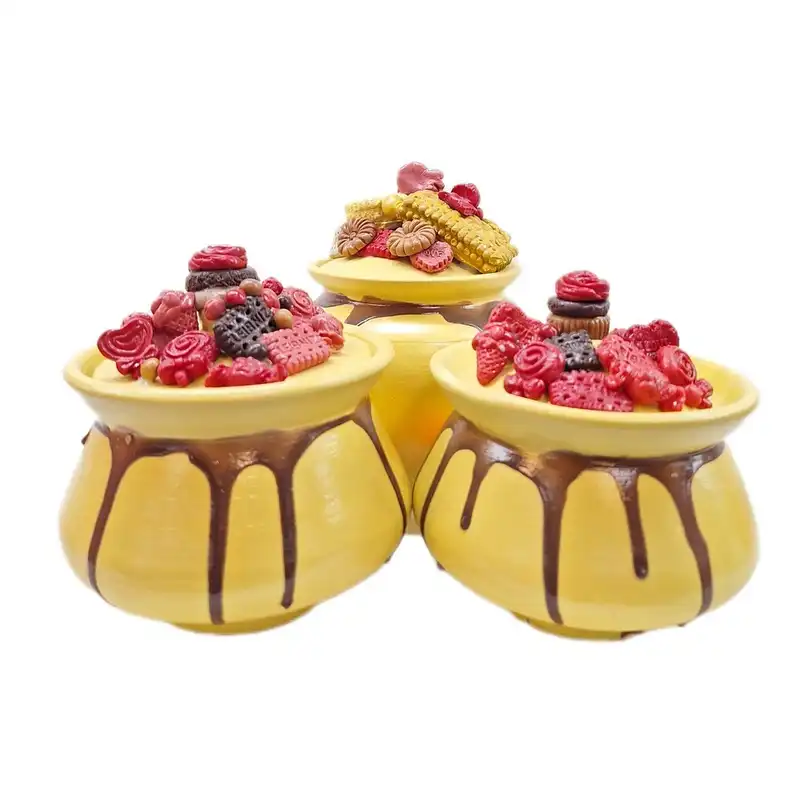 بانکه سرامیکی مدل توت فرنگی مجموعه 3 عددی