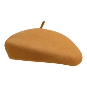 کلاه برت زنانه مدل نمدی بند دار ساده کد zh310