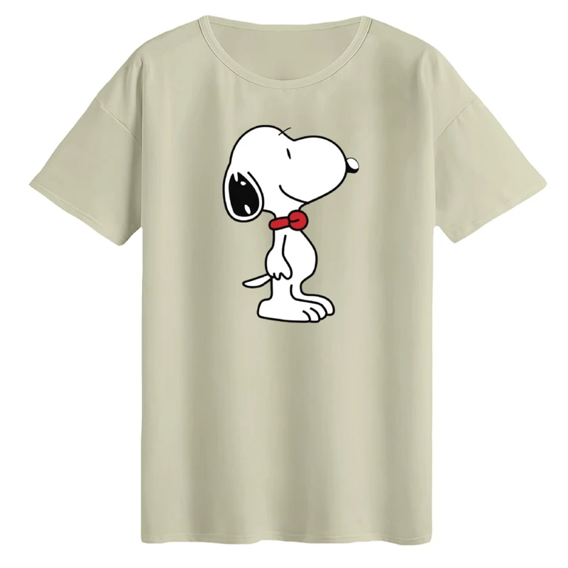 تی‌شرت لانگ آستین کوتاه زنانه مدل اسنوپی کد ۳۸ رنگ کرم