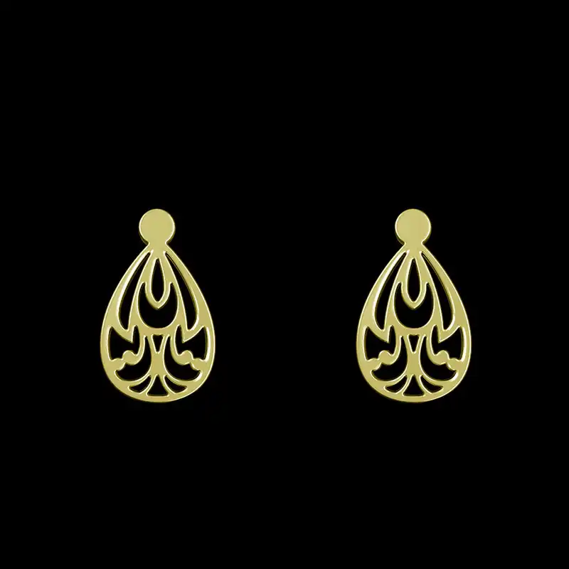 گوشواره طلا 18 عیار زنانه مدوپد مدل هندسی کد GA1-15198