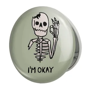 آینه جیبی خندالو طرح اسکلت Skleton مدل تاشو کد 1156 