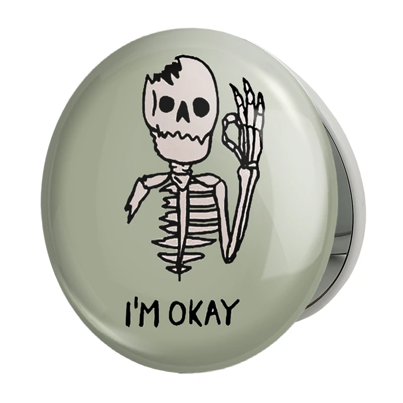 آینه جیبی خندالو طرح اسکلت Skleton مدل تاشو کد 1156 