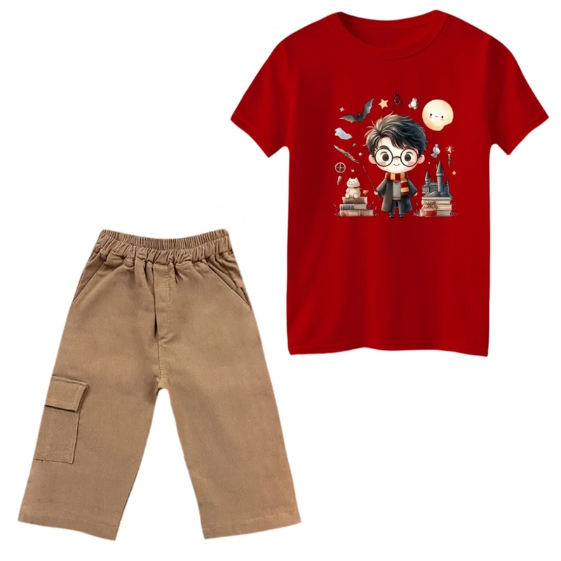 ست تی‌شرت و شلوارک پسرانه مدل هری پاتر کد 5
