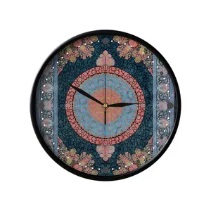 ساعت دیواری مدوپد طرح فرش قم لچک و ترنج مدل C-Ghom038