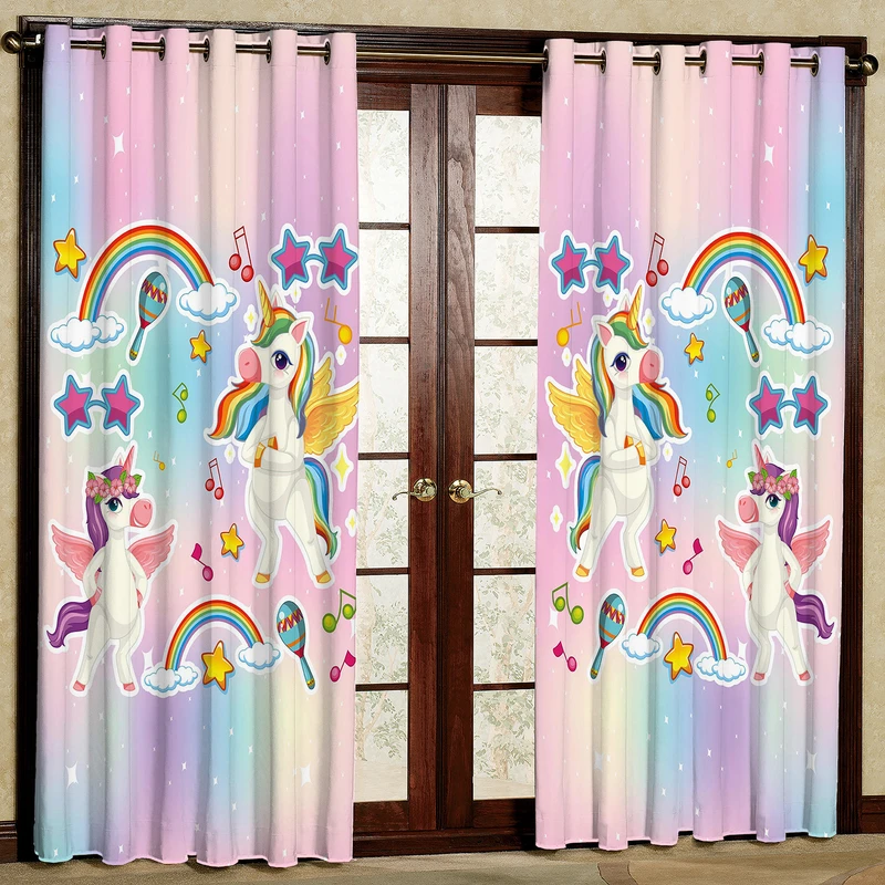 پرده مدل اسب تک شاخ هازان پانچی کد 1229a سایز 140x200 سانتی متر