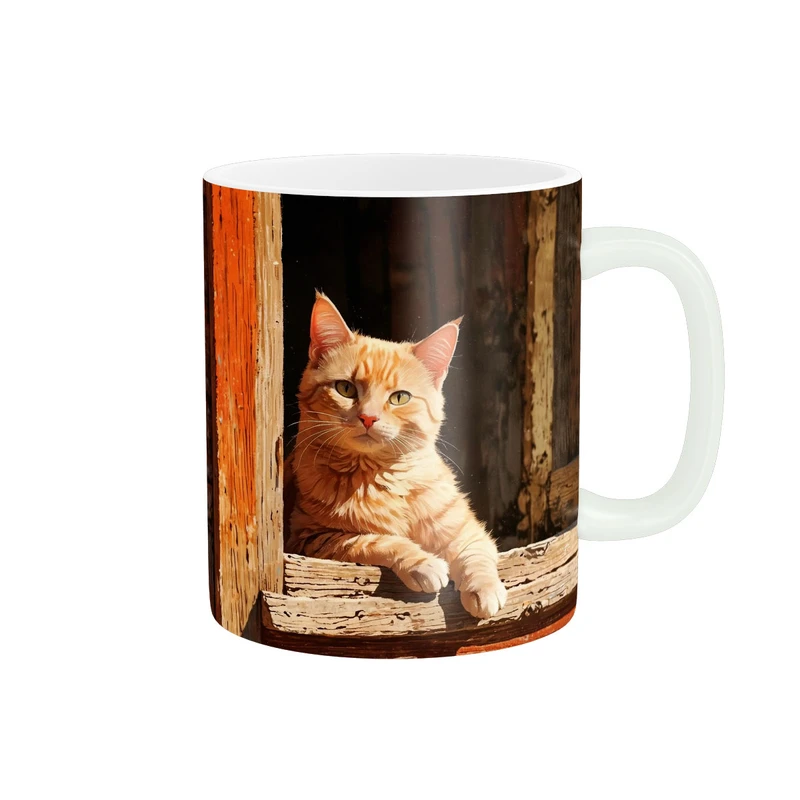 ماگ پاد آفرین مدل گربه کیوت لبه پنجره کد 1410