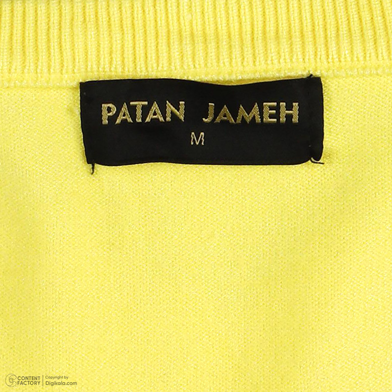پلیور مردانه پاتن جامه مدل یقه هفت 304021020003999 رنگ لیمویی