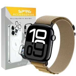 Sprig Alpine Black Buckle strap suitable for Apple Watch Series 10 46mm