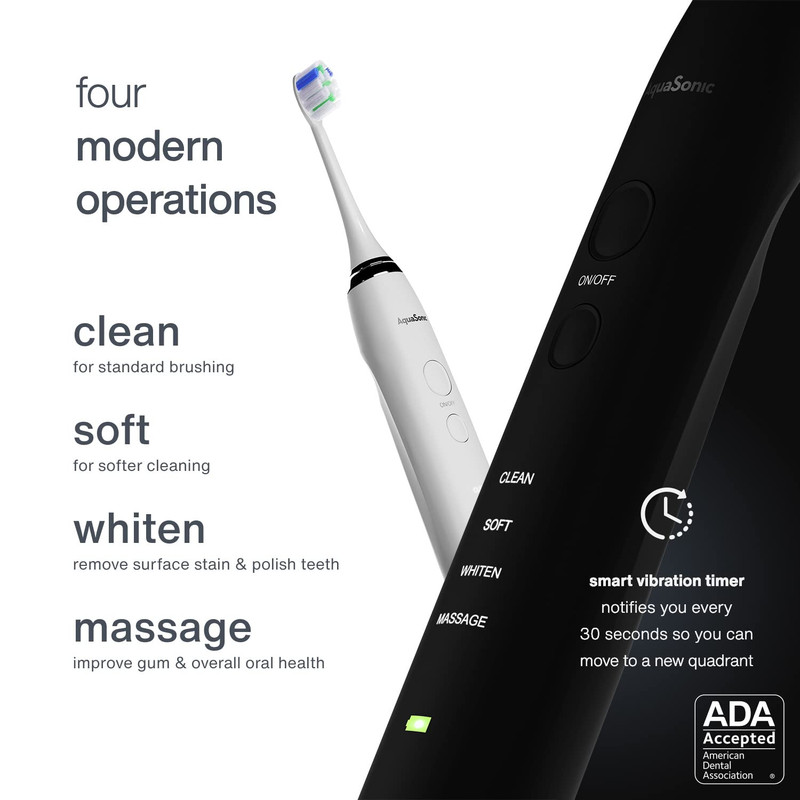 مسواک برقی آکواسونیک مدل DUO PRO مجموعه 2 عددی به همراه سری یدک بسته 8 عددی مسواک برقی آکواسونیک مدل DUO PRO مجموعه 2 عددی به همراه سری یدک بسته 8 عددی