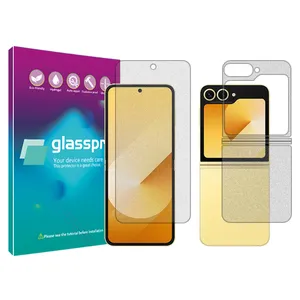 Glass pro Resistant model matte screen protector suitable for Samsung Galaxy Z Flip6 mobile phone along with the back of the phone