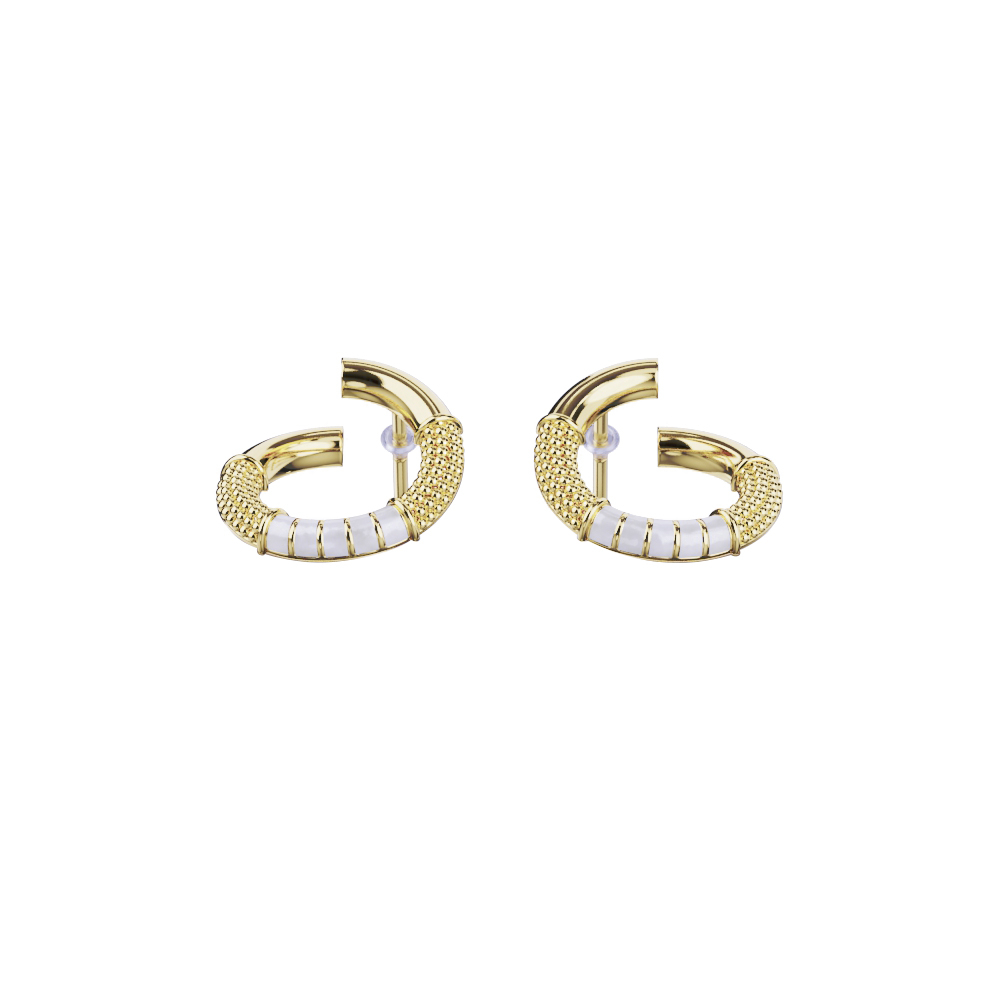 گوشواره میخی طلا 18 عیار زنانه گلدم مدل E211027