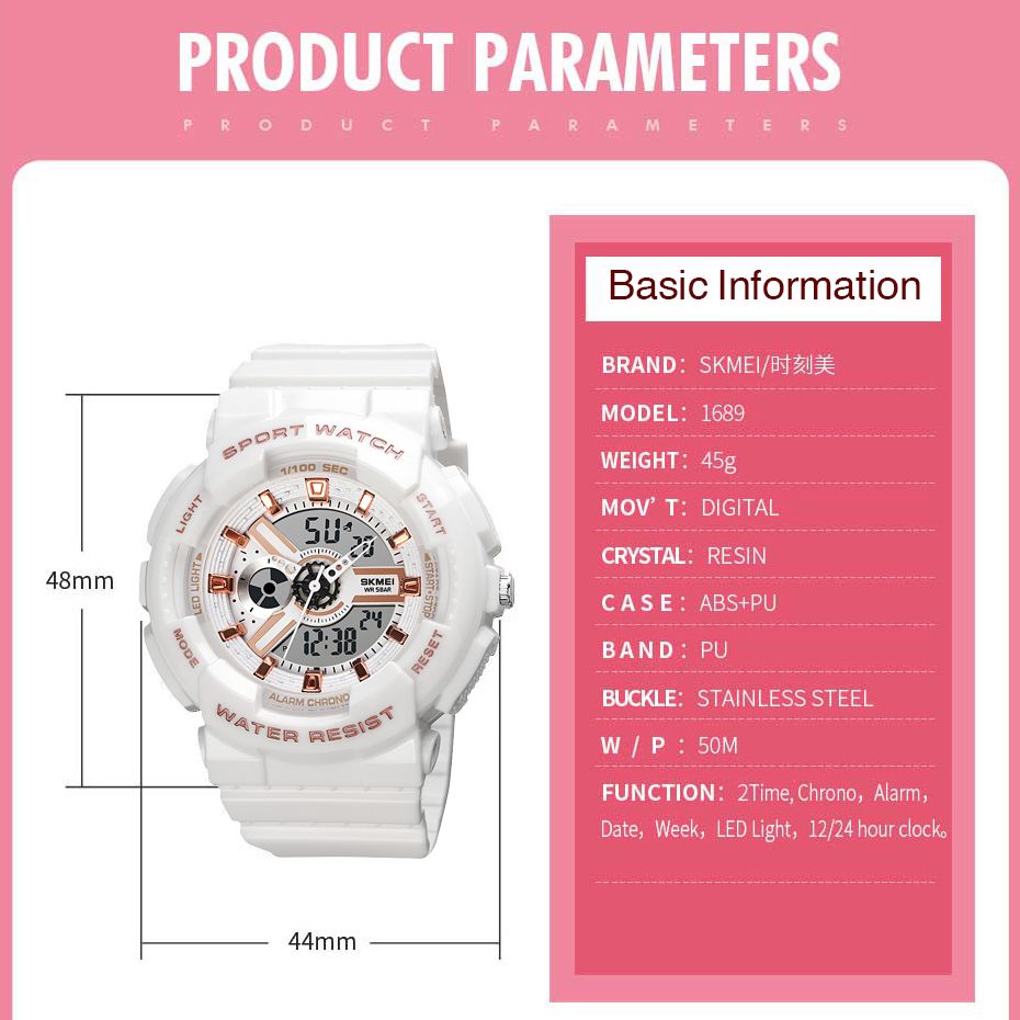 ساعت مچی عقربه ای اسکمی مدل 1689 WH - - 6