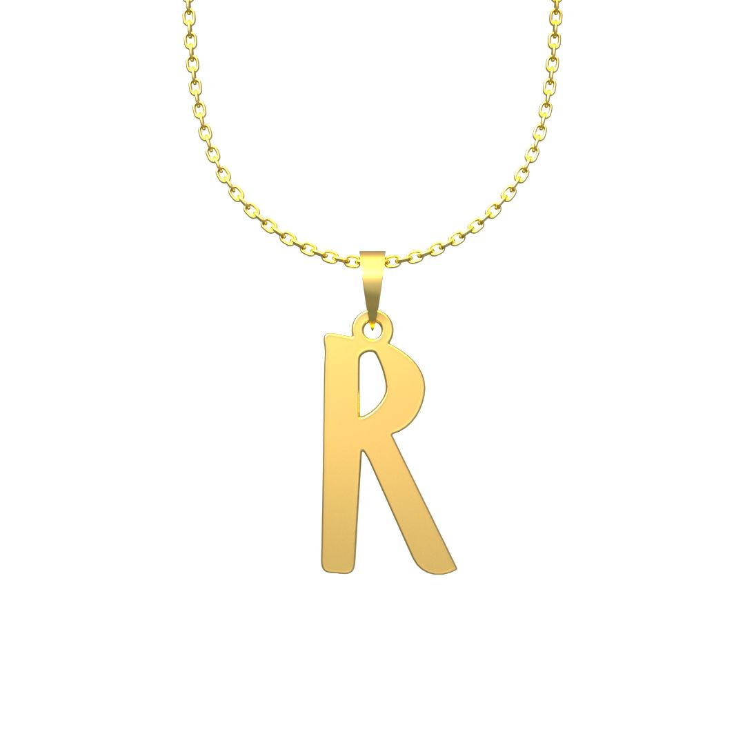 گردنبند طلا 18 عیار زنانه مدوپد مدل حرف R کد H3-1-1226 -  - 5