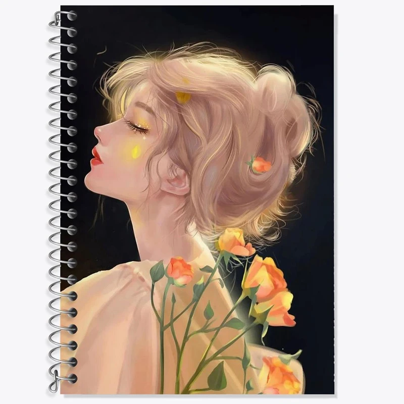 دفتر زبان 50 برگ خندالو مدل دو خط طرح دخترانه کد 25636