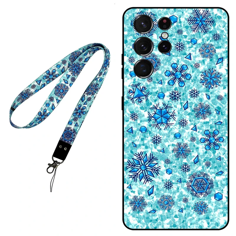 کاور مگافون طرح برف مدل 0014 مناسب برای گوشی موبایل سامسونگ Galaxy S21 Ultra 5G به همراه بند آویز