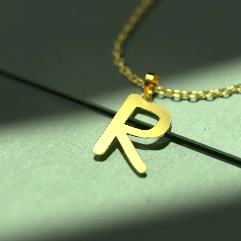 گردنبند طلا 18 عیار زنانه مدوپد مدل حرف R کد H3-1-1198