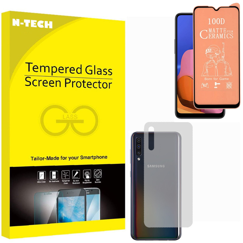  محافظ صفحه نمایش سرامیکی مات انتک مدل CRBKM-01 مناسب برای گوشی موبایل سامسونگ Galaxy A50s به همراه محافظ پشت گوشی 