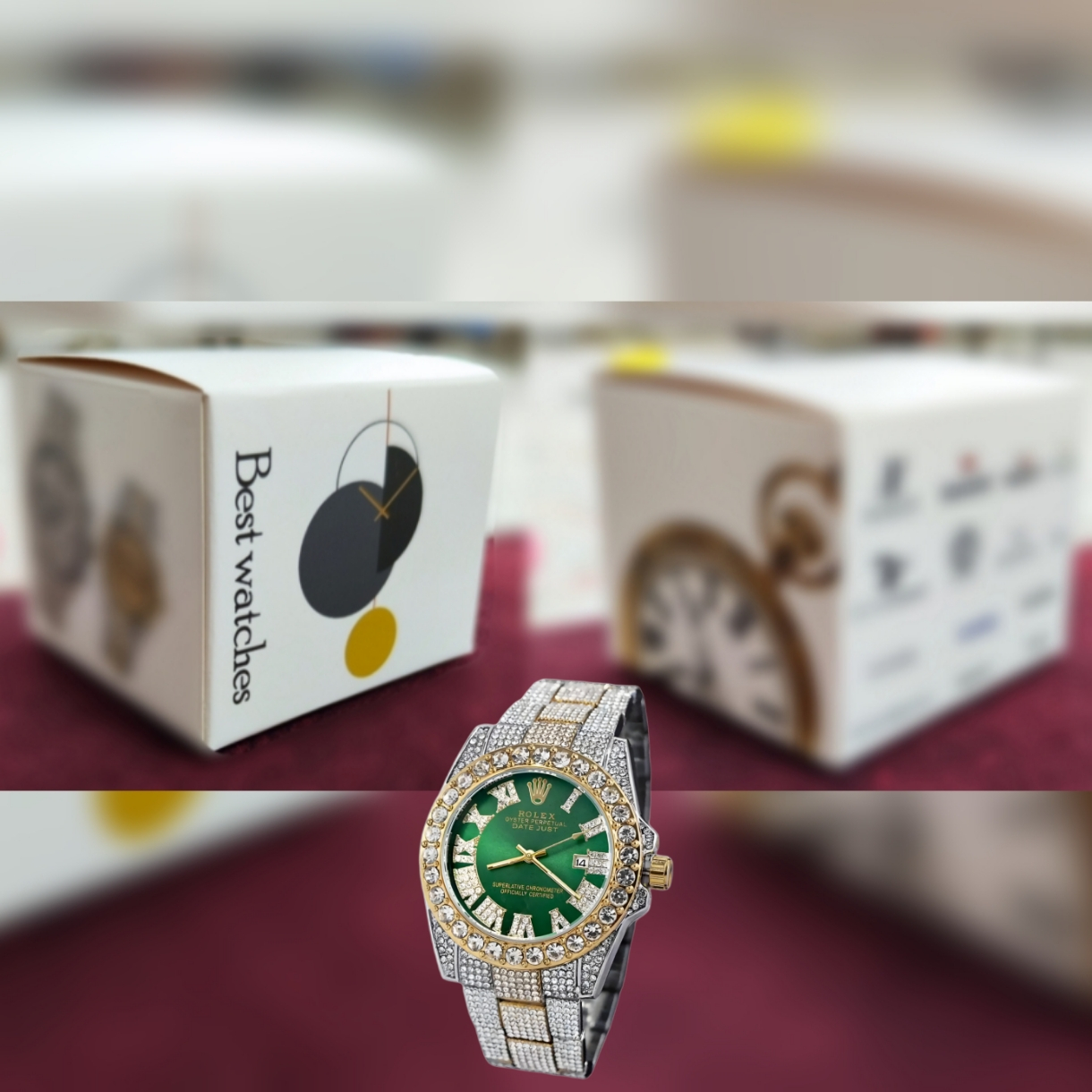 ساعت مچی عقربه ای  مدل فول نگین استون کد Av-Ro-3