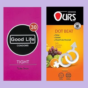 کاندوم گودلایف مدل Tight بسته 12 عددی به همراه کاندوم تاخیری اورز مدل Dot Beat بسته 12 عددی
