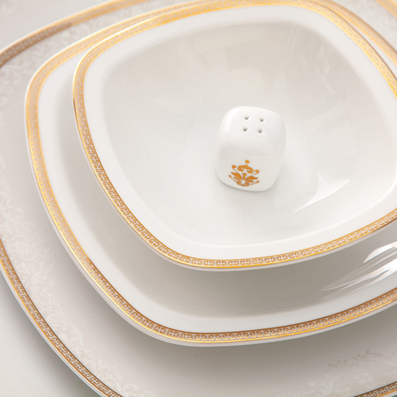 سرویس غذاخوری 27 پارچه چینی زرین ایران سری کواترو مدل ریوا درجه یک