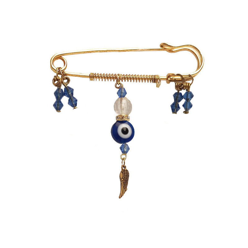 ست گیره روسری و سنجاق سینه زنانه مدل چشم نظر 1121