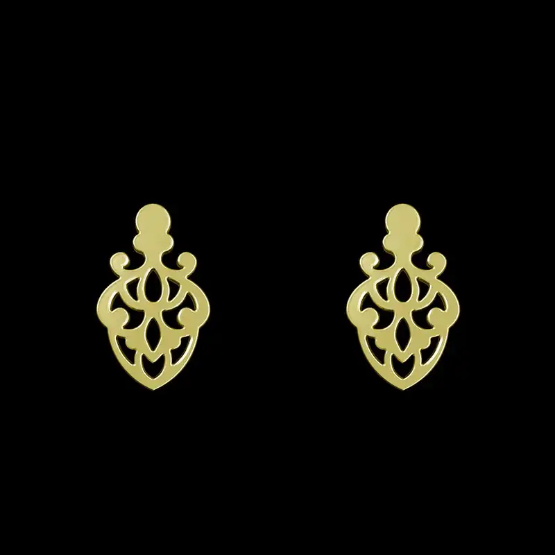 گوشواره طلا 18 عیار زنانه مدوپد مدل اسلیمی کد GA1-15312