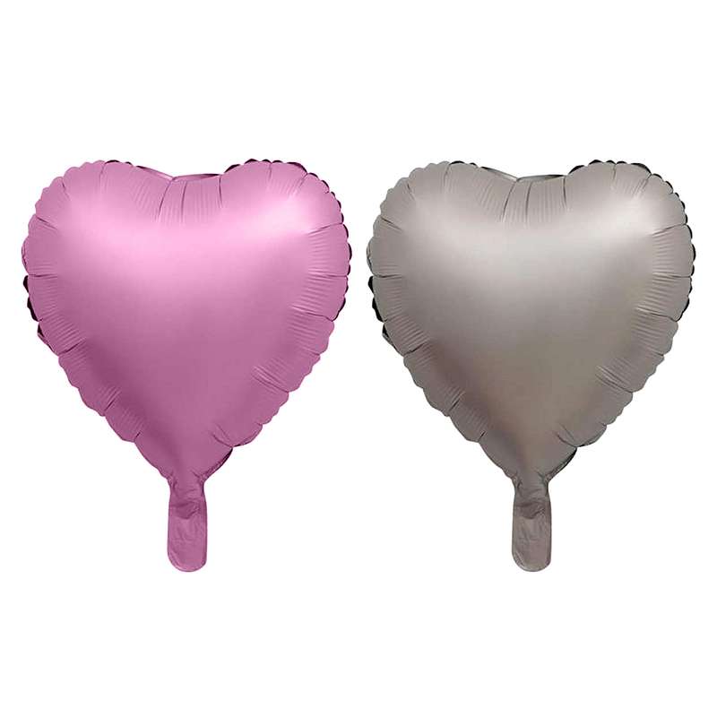 بادکنک فویلی طرح قلبی مدل chrome شماره sp001 مجموعه دو عددی 