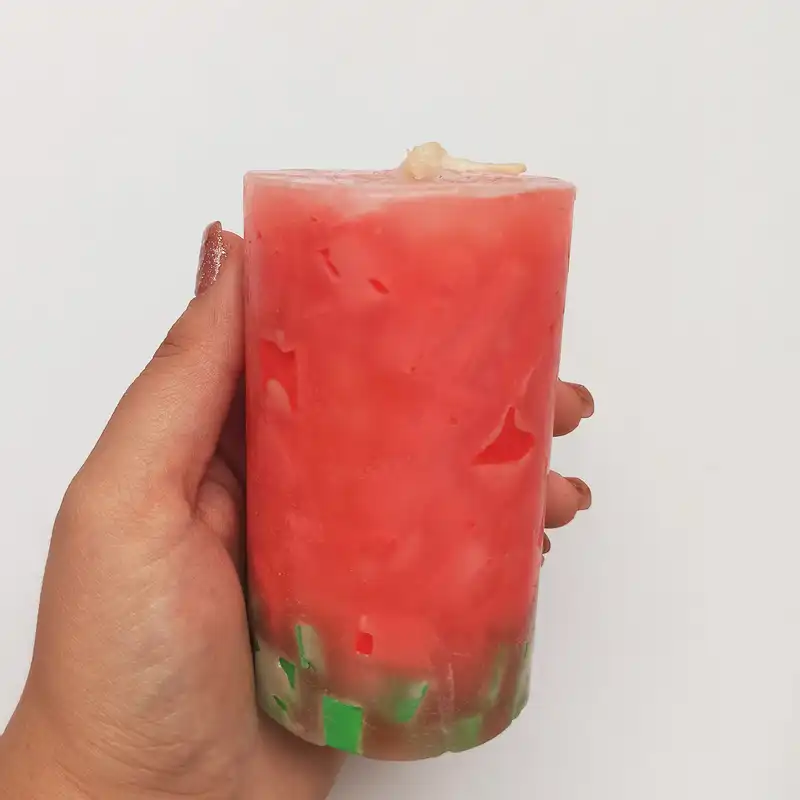 شمع دستساز مدل خرده شیشه طرح یلدا مجموعه 2 عددی