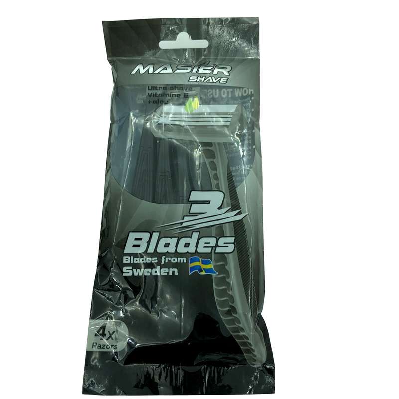 خودتراش مستر شیو مدل blades 3 بسته 4 عددی