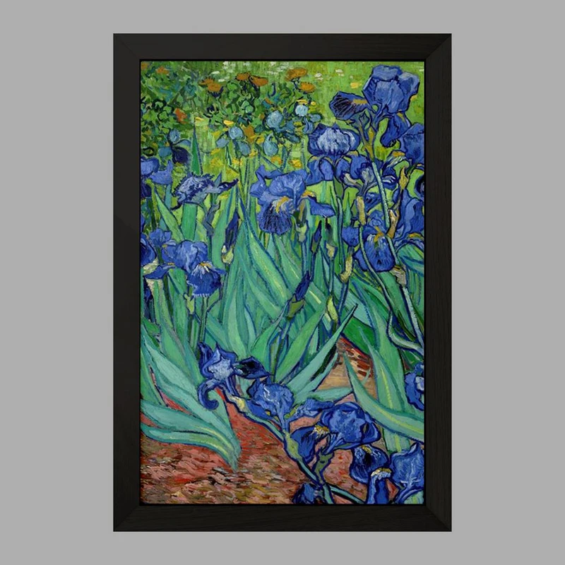 تابلو خندالو مدل نقاشی گل های زنبق اثر ونسان ونگوگ کد 25458
