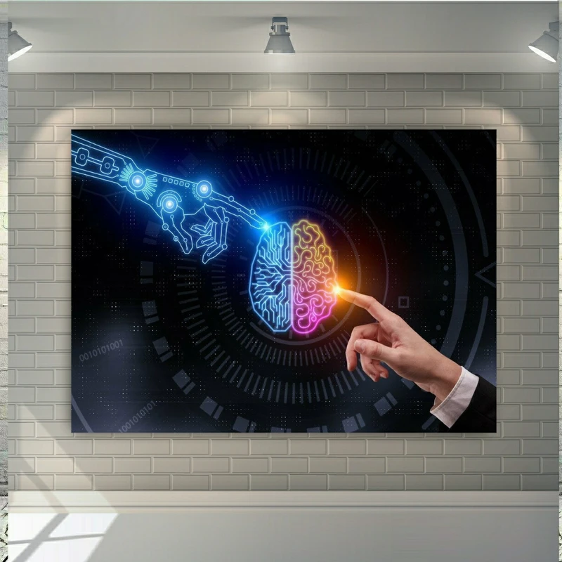 پوستر پارچه ای طرح تکنولوژی مدل هوش مصنوعی کد SDP3913