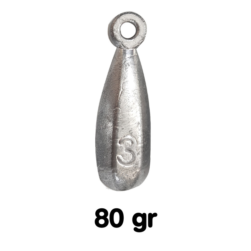 سرب ماهیگیری مدل اشکی کد 3-80g بسته 3 عددی