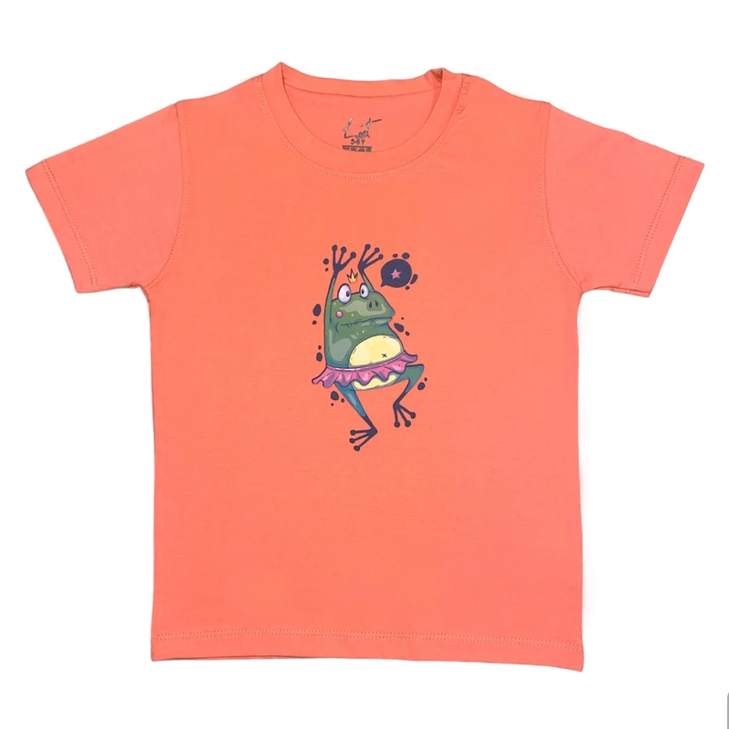 تی شرت آستین کوتاه دخترانه لینتل مدل FROG