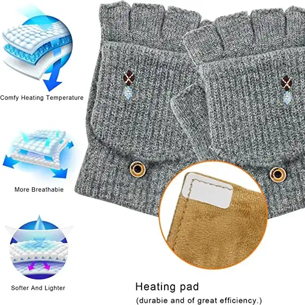 دستکش بافتنی مدل گرمایش دو سطحی