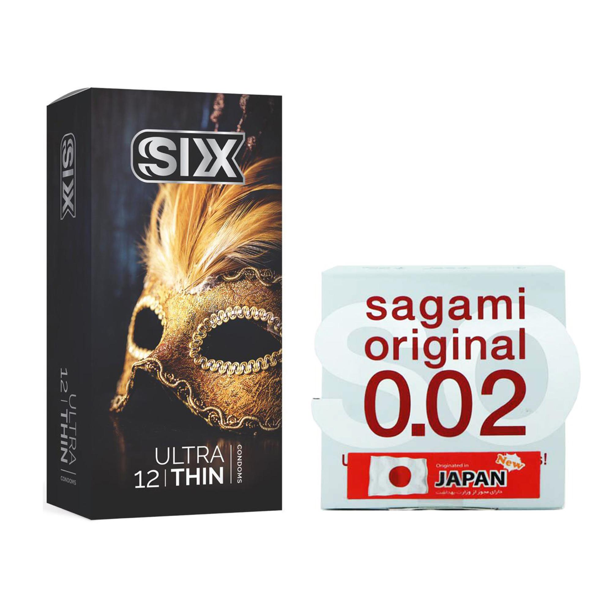 کاندوم ساگامی مدل Normal به همراه کاندوم سیکس مدل Ultra Thin بسته 12 عددی