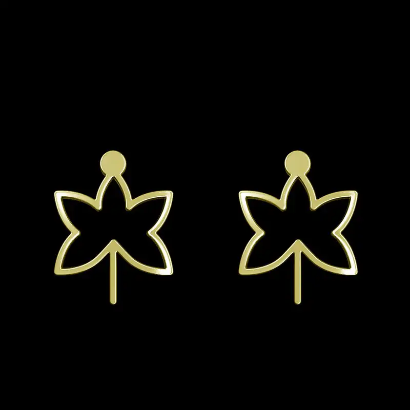 گوشواره طلا 18 عیار زنانه مدوپد مدل برگ کد GA1-16031