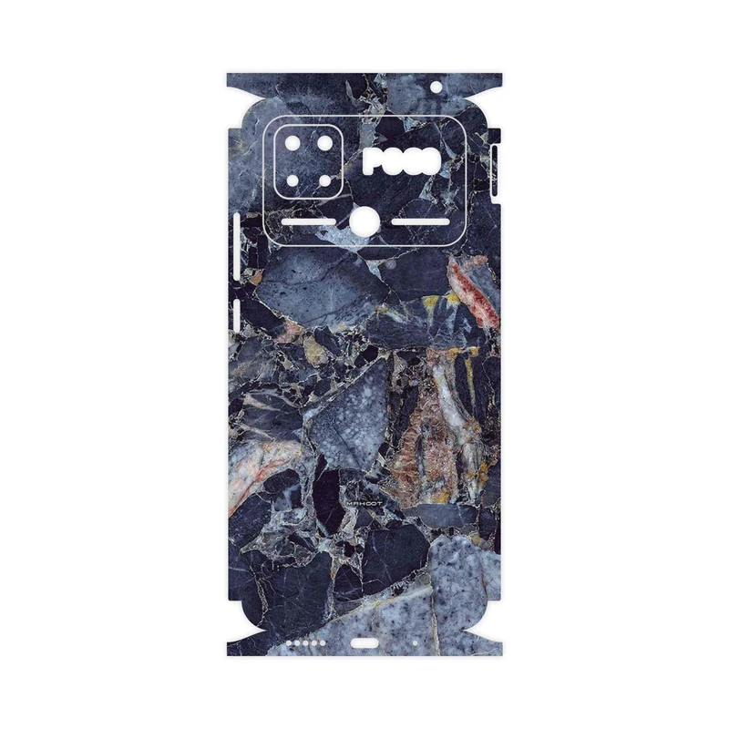 برچسب پوششی ماهوت مدل Broken black marble-FullSkin مناسب برای گوشی موبایل شیائومی Poco C40