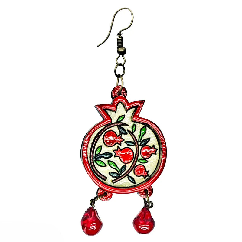 گوشواره دخترانه مدل انار طرح شب یلدا کد b.11.57