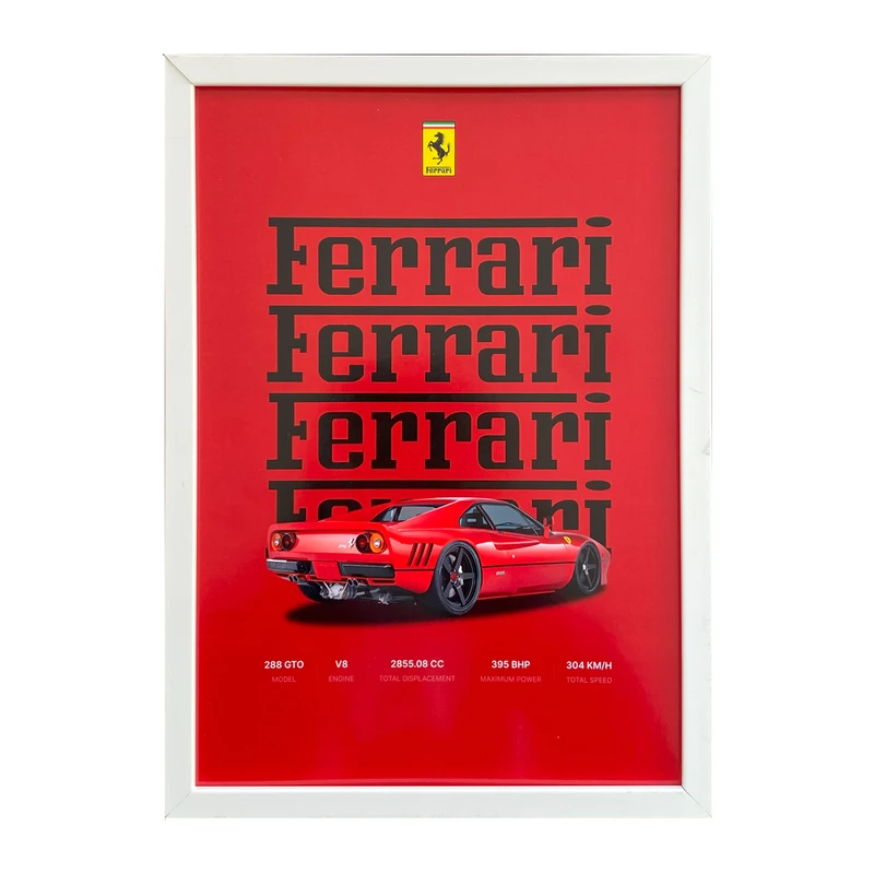 تابلو مدل دکوراتیو طرح ماشین فراری 288 کد 1097