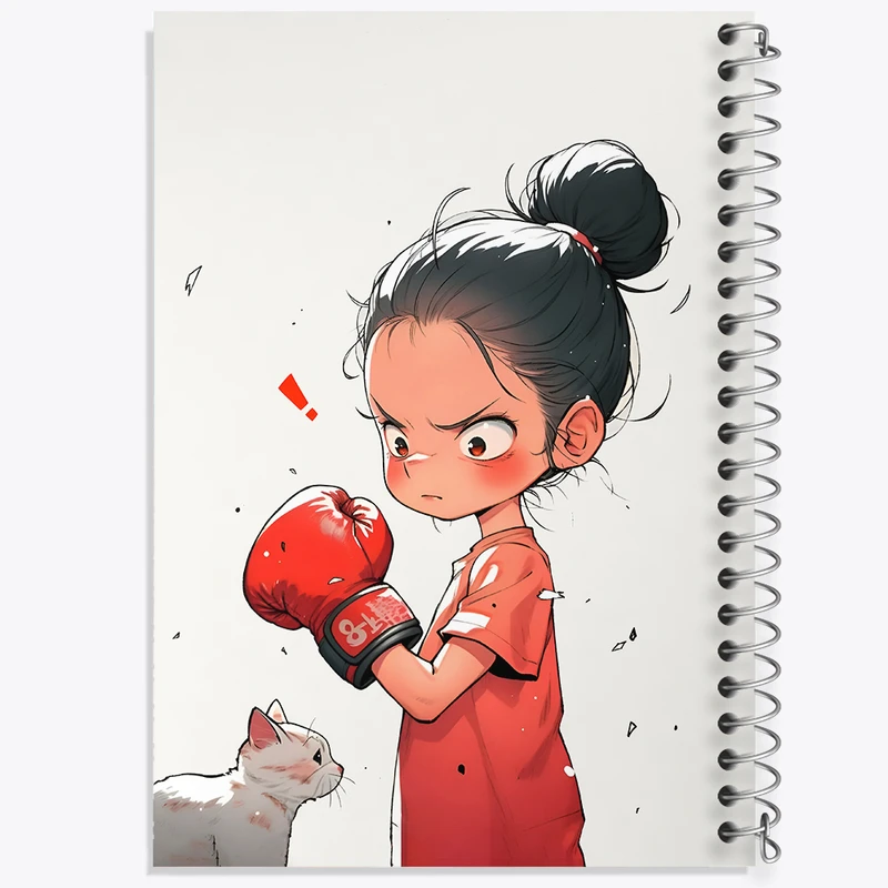 دفتر ژورنال نویسی 50 برگ خندالو مدل نقطه ای طرح دختر عصبانی کد N5579