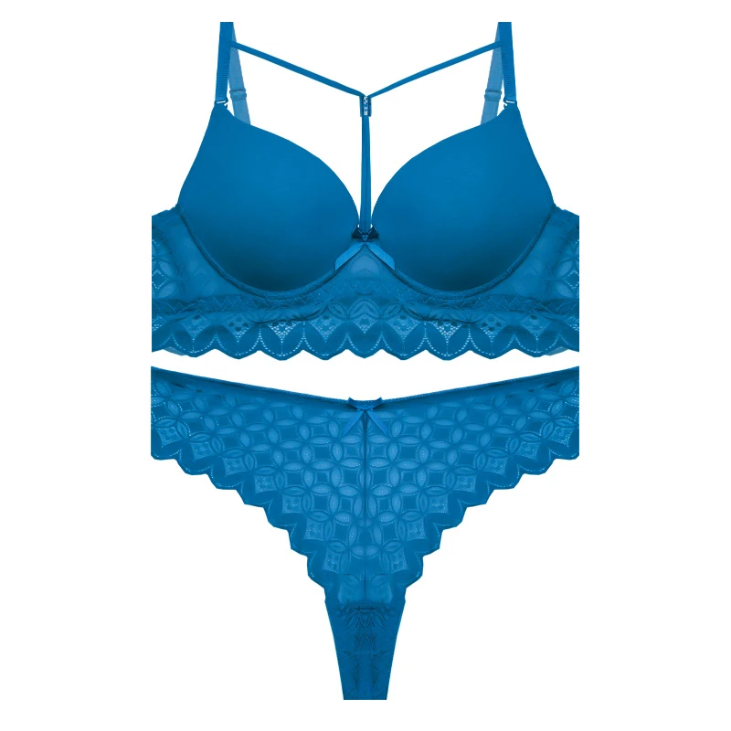 ست شورت و سوتین زنانه مدل اسفنجی هارنس دار دکلته نیم جک طرح گیپور کد 685804