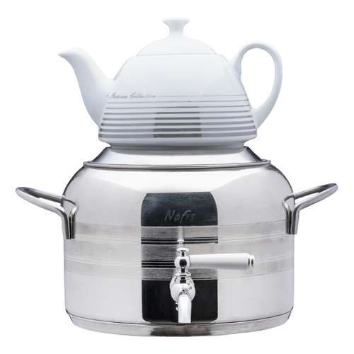 سماور گازی نفیس مدل ترک گنجایش 5 لیتر به همراه قوری 