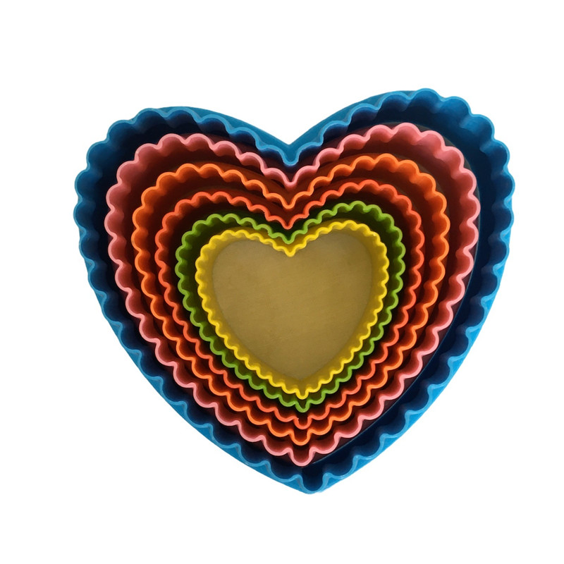 کاتر شیرینی پزی مدل قلب مجموعه 6 عددی